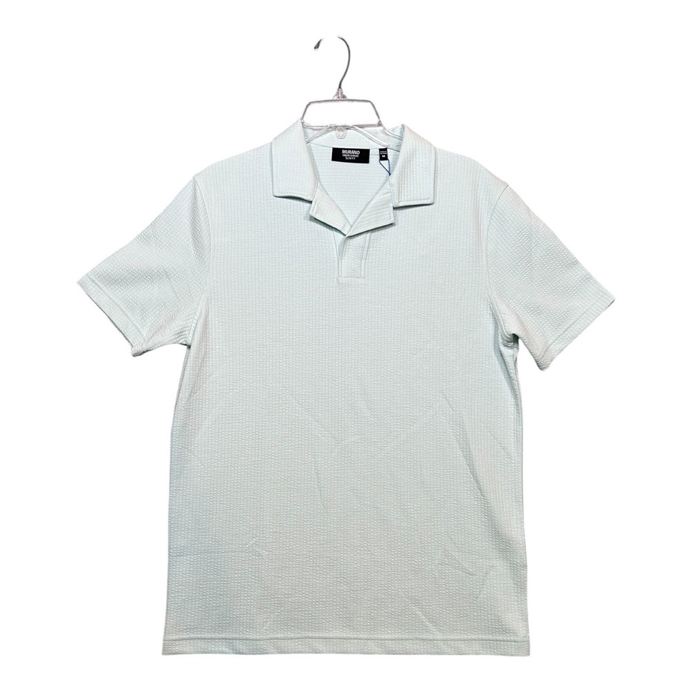 Murano Liquid Luxury Slim Fit Polo Shirt Mens Medium M Arctic Blue  NWT Greece